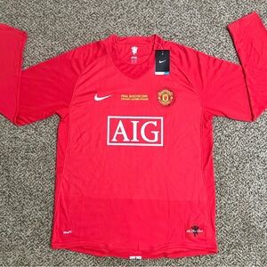 Manchester United Home UCL 2007-08 Final Long Sleeve Jersey